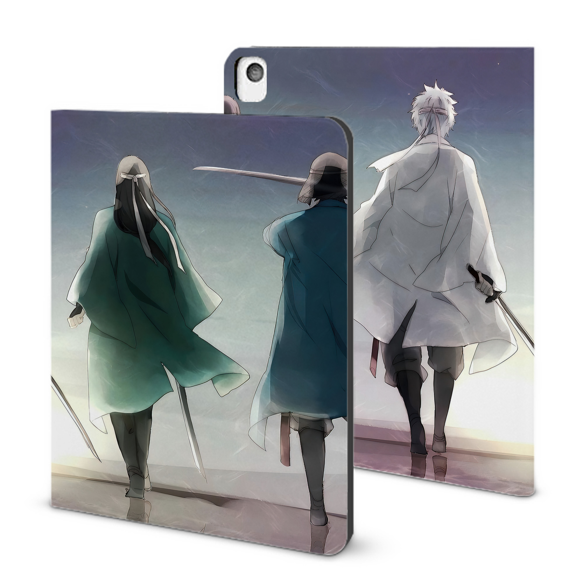 （画像用） ぎんたま 坂田銀時（さかたぎんとき） 神楽 志村新八（しむら しんぱち） GINTAMA Sakata Gintoki Kagura Shimura Shinpachi IPadケース ペンホルダー付き ブックスタイルデザイン